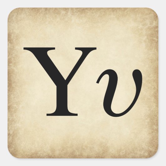 Griekse alfabetbrief Upsilon Vierkante Sticker (Voorkant)