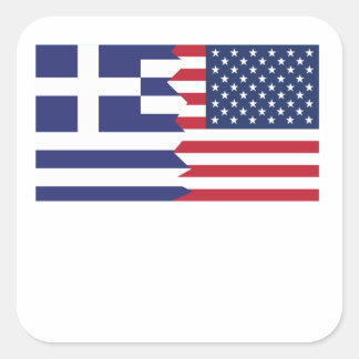 Griekse Amerikaanse vlag Vierkante Sticker