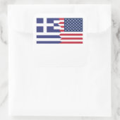 Griekse Amerikaanse vlag Vierkante Sticker (Tas)