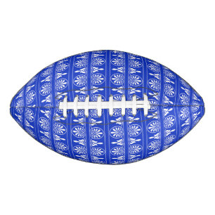 Griekse Arabesk Mediterraan Patroon Blauw American Football