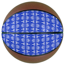 Griekse Arabesk Mediterraan Patroon Blauw Basketbal