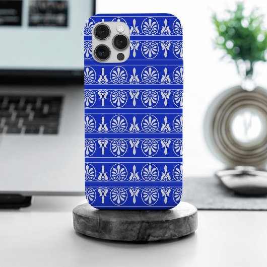 Griekse Arabesk Mediterraan Patroon Blauw Case-Mate iPhone Case