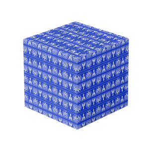 Griekse Arabesk Mediterraan Patroon Blauw Kubus