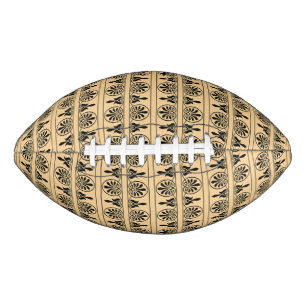 Griekse Arabesk Mediterraan Patroon Bruin American Football