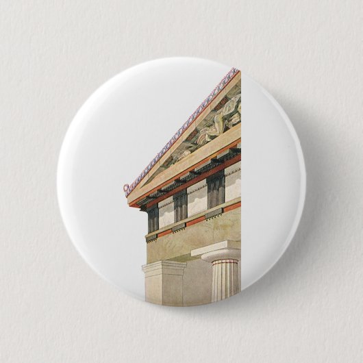  Griekse architectuur, tempel van Athena Ronde Button 5,7 Cm (Voorkant)