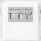Griekse architectuurbestellingen: kolomhoofdsteden rechthoekige sticker (Tas)