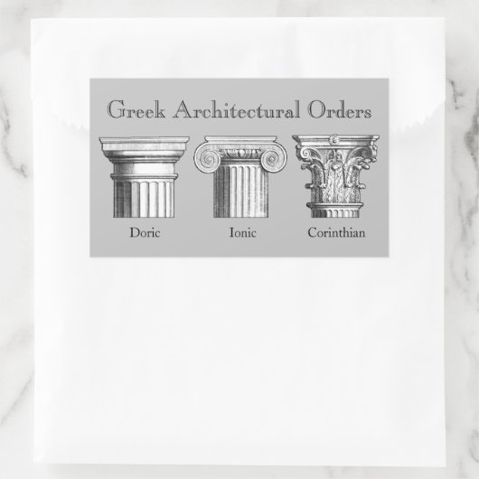 Griekse architectuurbestellingen: kolomhoofdsteden rechthoekige sticker (Tas)