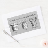 Griekse architectuurbestellingen: kolomhoofdsteden rechthoekige sticker (Envelop)