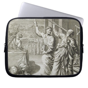 Griekse astronoom die de sterren bestudeert, illus laptop sleeve