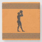 Griekse atleten - Basketball Player Oranje Stenen Onderzetter (Voorkant)