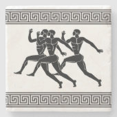 Griekse atleten die wit lopen stenen onderzetter (Voorkant)