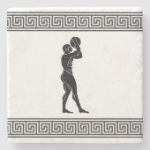 Griekse atleten - Witte Onderzetter van Basketball (Voorkant)