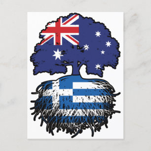 Griekse Australische Australische boomstamvlag Briefkaart
