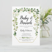 griekse baby brunch - doucheuitnodiging kaart (Staand voorkant)