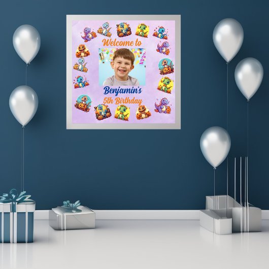 Griekse Baby Dinosaur Thema Feestje voor Kinderen  Poster