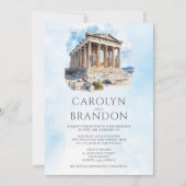 Griekse bestemming bruiloft uitnodiging met QR-cod (Voorkant)