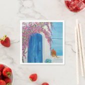 Griekse blauwe deur servet (Insitu)