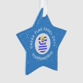 Griekse Blonde Engel Chanoeka Vlag Gepersonaliseer Ornament (voorkant)