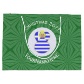 Griekse Blonde Engel Kerstvlag Gepersonaliseerd Groot Cadeauzakje (Achterkant)