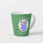Griekse Blonde Engel Kerstvlag Gepersonaliseerd Latte Mok (Rechterhoek)