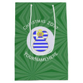 Griekse Blonde Engel Kerstvlag Gepersonaliseerd Medium Cadeauzakje (Achterkant)
