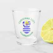 Griekse Blonde Engel Kerstvlag Gepersonaliseerd Shot Glas (Voorkant)