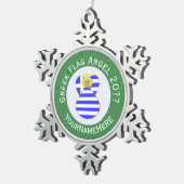 Griekse Blonde Engel Kerstvlag Gepersonaliseerd Tin Sneeuwvlok Ornament (Rechts)