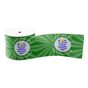 Griekse blonde engel vlag Kerst persoonlijk  Grosgrain Lint