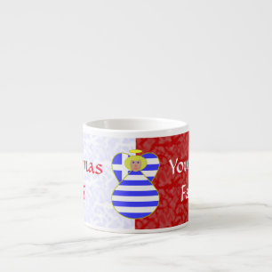 Griekse blonde engel vlag rood en wit gepersonalis espresso kop