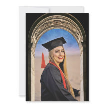 Griekse boogontwerp met foto grad aankondiging