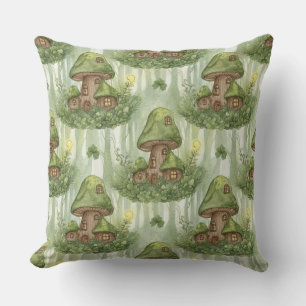 Griekse Bos Paddenstoelen Feeënhuis Patroon Kussen