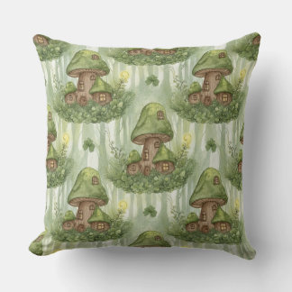 Griekse Bos Paddenstoelen Feeënhuis Patroon Kussen