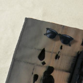 Griekse boten bij Cyclades Sunset Beach Handdoek (In situ)