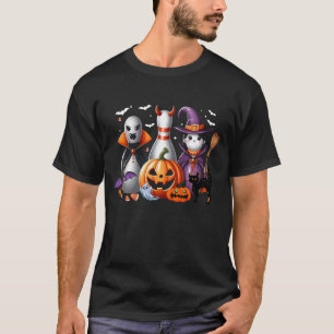 Griekse Bowling Pin In Duivel Heks Halloween Sport T-shirt
