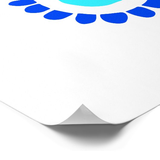 Griekse boze ogen blauw en witte afbeelding poster (Hoek)