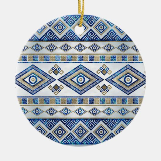 Griekse boze ogen en de belangrijkste versiering v keramisch ornament (Voorkant)