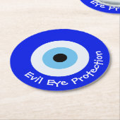 Griekse boze oog ronde kartonnen onderzetter (Gebogen)