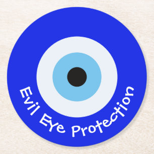 Griekse boze oog ronde kartonnen onderzetter