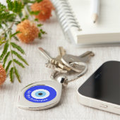 Griekse boze oog sleutelhanger (Zijkant)