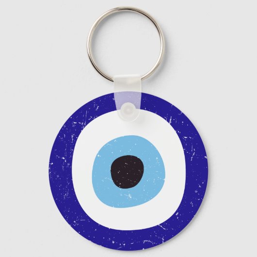Griekse Boze Oog Versleten Design Sleutelhanger (Voorkant)