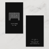 GRIEKSE BRIEF M MONOGRAM BLACK VISITEKAARTJE (Voorkant / Achterkant)