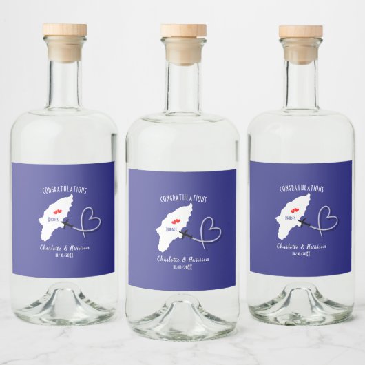 Griekse bruiloft bestemming Rhodos Likeurfles Etiket (Flessen)