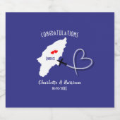 Griekse bruiloft bestemming Rhodos Likeurfles Etiket (Enkel label)