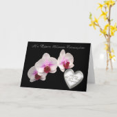 Griekse bruiloft Gefeliciteerd met roze orchideeën Kaart (Gele Bloem)