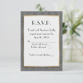 Griekse bruiloft RSVP kaart (Staand voorkant)