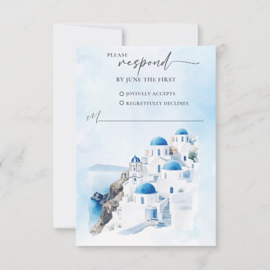 Griekse bruiloft RSVP Response Kaart (Voorkant)