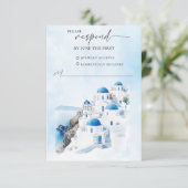 Griekse bruiloft RSVP Response Kaart (Staand voorkant)