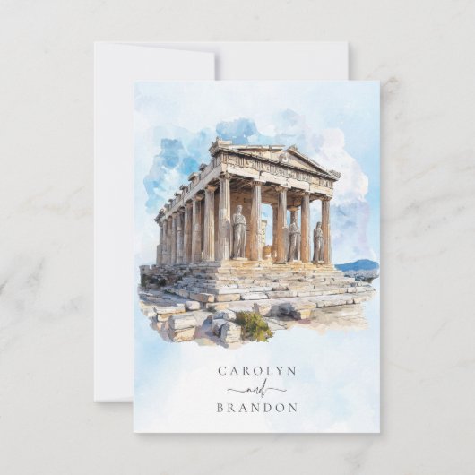 Griekse bruiloft RSVP Response Kaart (Achterkant)