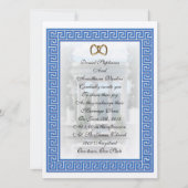 Griekse bruiloft Uitnodiging Blauwe Sleutel elegan (Voorkant)