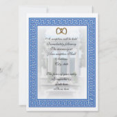 Griekse bruiloft Uitnodiging Blauwe Sleutel elegan (Achterkant)